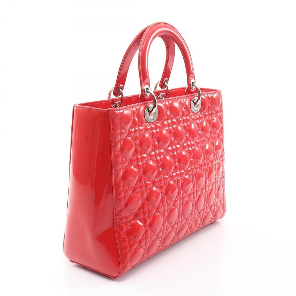 Dior Lady Vernis Red Patent Leather Handbag